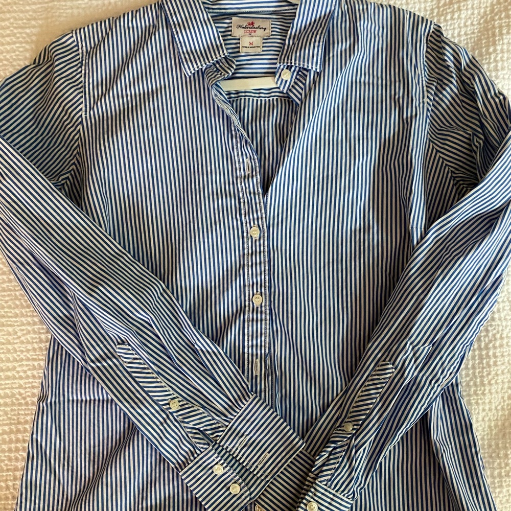 JCrew Blue and White Haberdashery Shirt